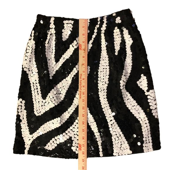 Vintage Cedars Skirt Womens M New with Defects Sequined Black Cream - Picture 6 of 16